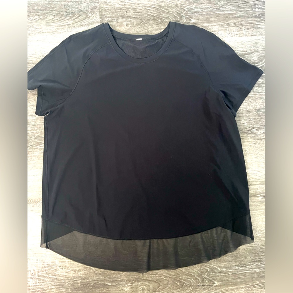 COPY - Lululemon shirt -size 12 like new mesh trimmed